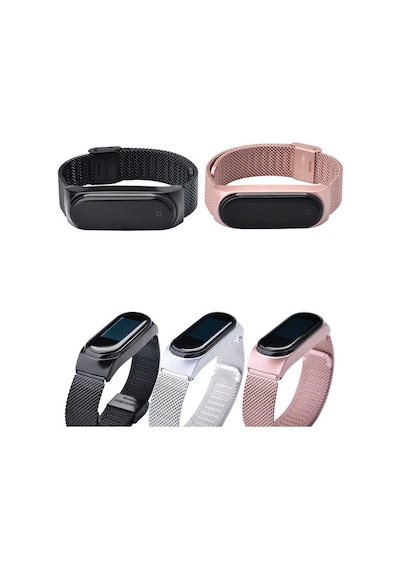 Mobilteam Xiaomi Mi Band 3 Uyumlu Krd-06 Metal Kordon-siyah
