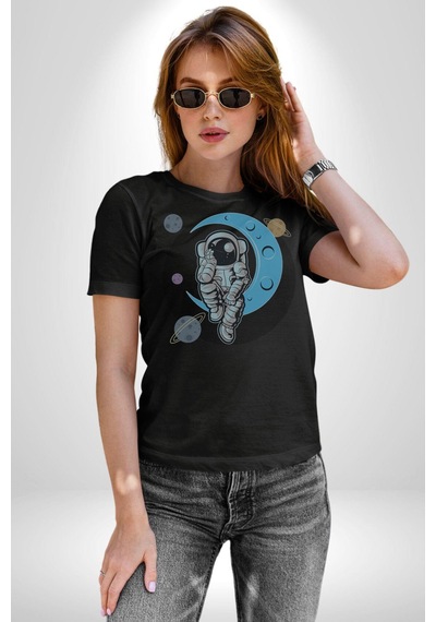 Astronot Uzayda Sıkılmış Unisex Unisex Siyah Organik Baskılı T-shirt Penye Yüksek Kalite Siyah Astronot Uzayda Sıkılmış Unisex Unisex Siyah Organik Baskılı T-shirt Penye Yüksek Kalite Siyah