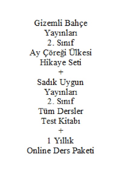 2. Sınıf Hikaye Kitabı Seti Gizemli Bahçe Yayınları Ay Çöreği Ülkesi + Sadık Uygun Yayı Dersler Test Okul Çocuk Kitapları 33238817