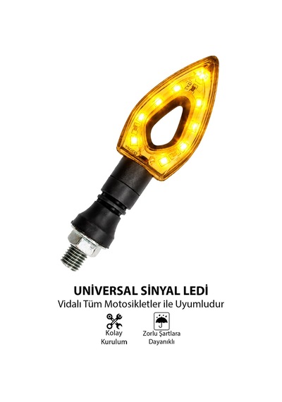 Motosiklet Led Sinyal Lambası Set Üçgen Universal Model