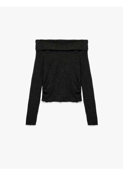 Koton Viskon Karışımlı Kaşkorse Omzu Açık Slim Fit Uzun Kollu Tişört Antrasit 6wal10196ık Antrasit Koton Viskon Karışımlı Kaşkorse Omzu Açık Slim Fit Uzun Kollu Tişört Antrasit 6wal10196ık Antrasit