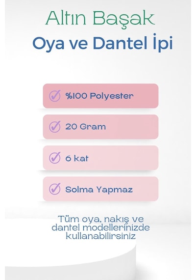 3 Adet Altınbaşak Oya Ve Dantel İpi 20 Gr - Royaleks - No: 858 Çok Renkli