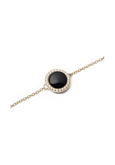 Audrey Bracelet Black Agathe Gold Altın