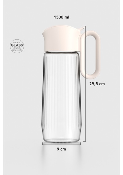 Renga Luvia 1500 Ml Cam Gravürlü Sürahi 111034 Bej