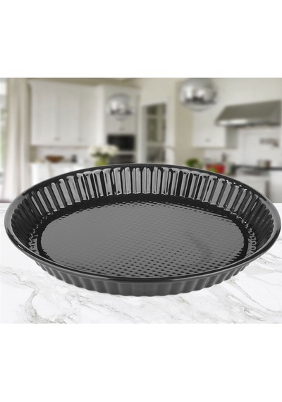 30cm Sağlıklı Emaye Kaplama Tart Turta Kek Kalıbı Emaye Siyah Diğer