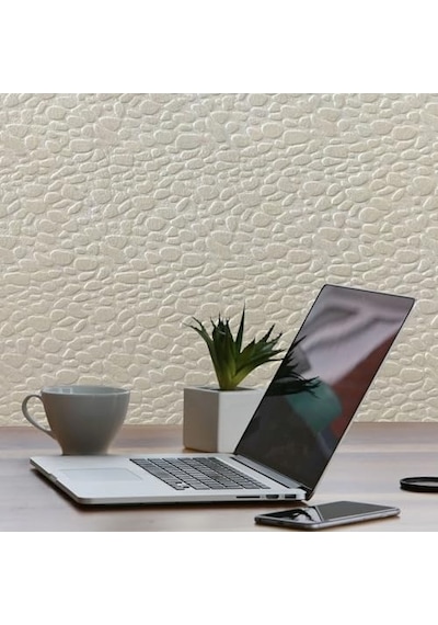 Tink 3d Kendinden Yapışkanlı Duvar Kağıdı Yeni Nesil Akustik Keçe Panel Leopar Desen 52x98 Cm Ekru, 2 Adet 1 M²