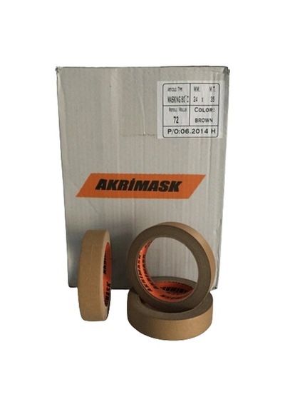 Akrimask Maskeleme Bandı 24mmx35mt Kahverengi 1 Koli 72 Adet
