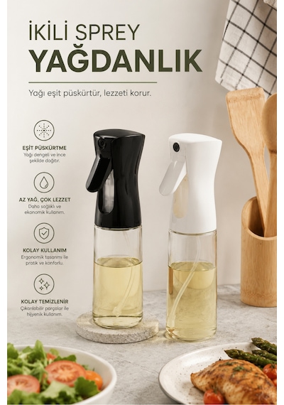 Sprey Yağdanlık Sıvı Yağ Spreyi Yağlık Air Fryer Da Yağ Tasarruf Edin Zeytinyağı Için Siyah 300ml İkili Avantaj Paketi Çok Renkli Sprey Yağdanlık Sıvı Yağ Spreyi Yağlık Air Fryer Da Yağ Tasarruf Edin Zeytinyağı Için Siyah 300ml İkili Avantaj Paketi Çok Renkli