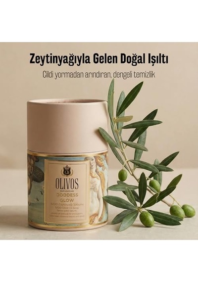 Olivos Geleneksel El Yapımı%100 Zeytinyağlı Katı Sabun Beyaz Sabun Kokusu Premium Kutulu 2 100 G Goddess Glow Acı Badem