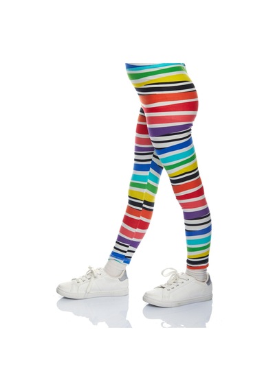 Lovetti Handdrawn Stripe Kız Çocuk Desenli Yazlık Tayt 4882 Çok Renkli