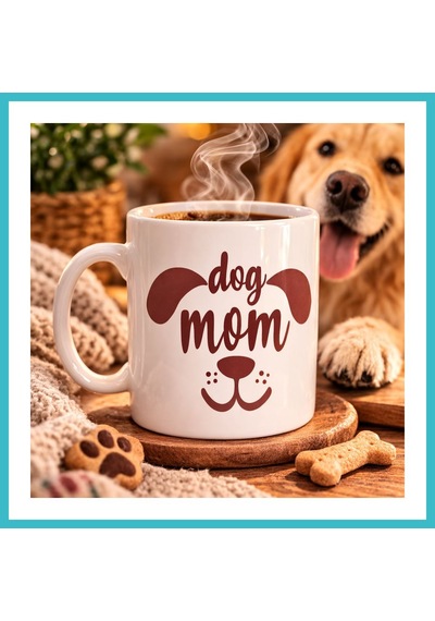 Bezos Dog Mom Kupa Model 185 Köpek Annesi Temalı Porselen Kahve Kupası Köpek Severlere Hediye Kupa Dfnbez Diğer
