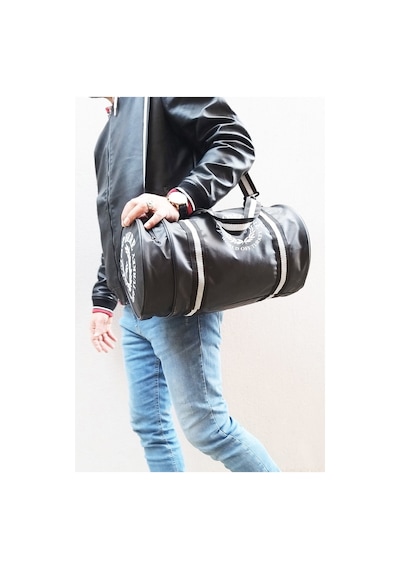 Microcase Unisex Suni Deri 2 Gözlü Geniş Hacimli Spor Çantası Siyah Al4348