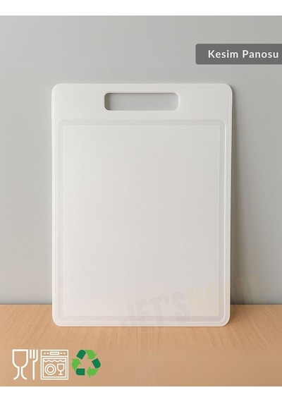 Düz Kesim Panosu Doğruma Tahtası Salata Meyve Kesme Tahtası 31x22 Cm Şeffaf