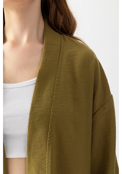 Zen Elegance Kadın Kimono Takım - Geniş Paça Keten Dokulu Alt Üst Yazlık Kadın Takım Haki Zen Elegance Kadın Kimono Takım - Geniş Paça Keten Dokulu Alt Üst Yazlık Kadın Takım Haki