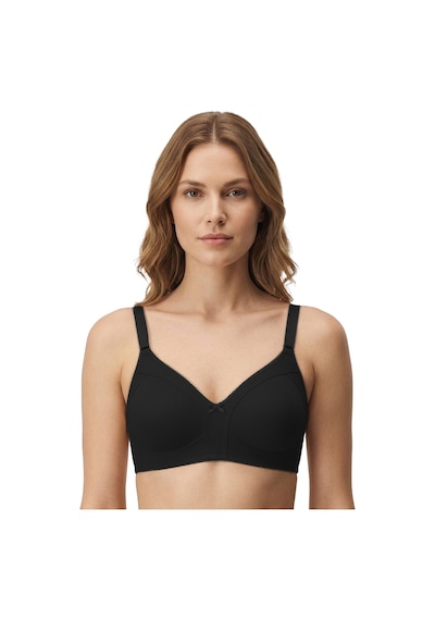 Cottonill Bra - Fiora Siyah Büyük Beden Balensiz Pamuklu Ayarlanabilir Askılı Kadın Sütyen