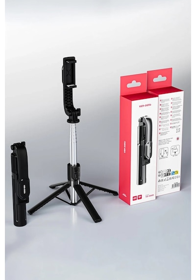 Ven-dens Vd-ss05 Bluetooth Kumandalı Selfie Çubuğu Ve Tripod, 90 Cm Uzatılabilir Gövde, 360 , Siyah