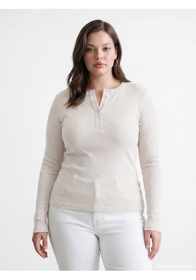 Lcwaıkıkı Classic Bej Bisiklet Yaka Fitilli Kadın Body