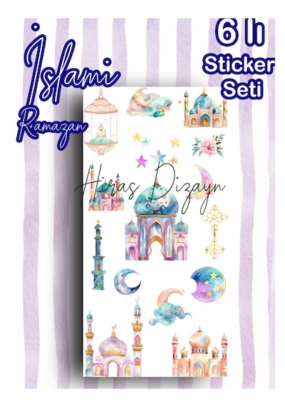 Hiras Dizayn Ramazan Ve İslami Temalı Sticker Seti 6 Sayfa Çok Renkli