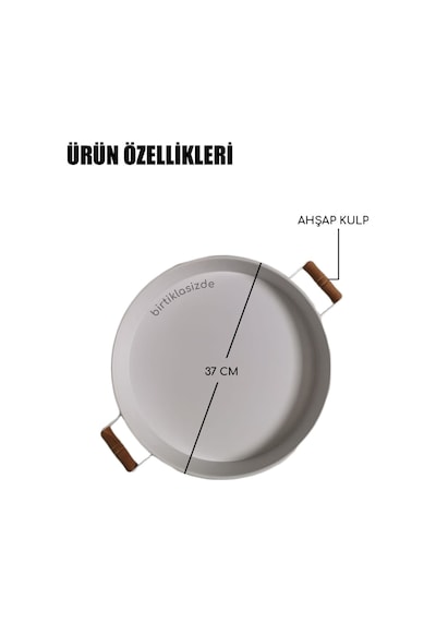 51 CM Siyah 37 CM Beyaz 2 Li Metal Yuvarlak Tepsi Sunum Tepsi .
