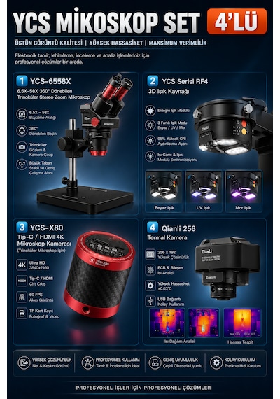 Ycs 6558xs Mikroskop Ycs 4k Kamera Ycs 35uv Termal Kamera