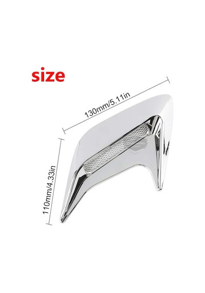 Üniversal Krom Kaput Çamurluk Venti Izgarası Sağ Sol 2 Adet Mini Scoop Vent Spor Görünümlü 1.sınıf İthal 2 Adet Silver Gümüş 00 Şüscaroto Aksesuar