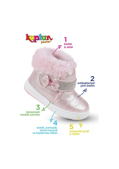 Kaptan Junior Kız Çocuk Botu Içi Kürklü Kaymaz Taban