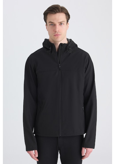 D'S Damat Ds Damat Regular Fit Siyah Kapüşonlu İçi Polarlı Scuba Mont 5hf07ort01713 Çok Renkli