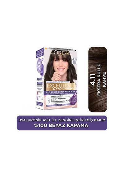 L Oréal Paris Excellence Cool Creme 4.11 Ekstra Küllü Kahve Saç Boyası