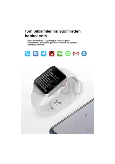 G500 Serisi Akıllı Saat - Ateş Ölçer Özellikli - Uzun Şarj Süresi - Üstün Teknoloji 40-42mm - Beyaz