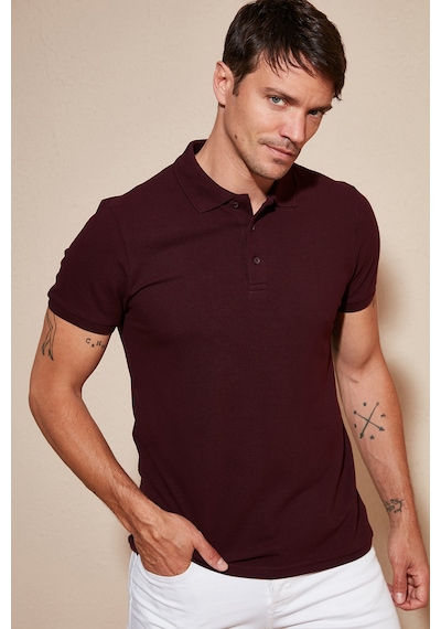 Buratti Pamuklu Regular Fit Düğmeli Polo Yaka 3'Lü Paket Erkek T Shirt 5902127S3 Vişne-Antrasit-Indigo