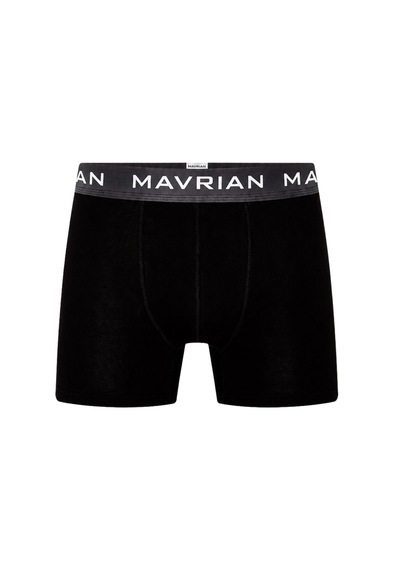 Mavrian Obsidian 3'lü Premium Kutulu Pamuklu Likralı Erkek Siyah Boxer - Damat Bohçası Çeyiz Seti