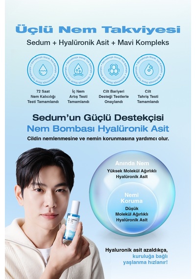 Dashu Blue Sedum Yağ ve Nem Dengesi Sağlayan Hyalüronik Asit İçerikli Nemlendirici Serum 65 ML