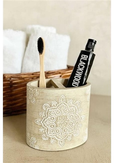 Primanova Totem Banyo Seti 5 Parça - Bej Beyaz