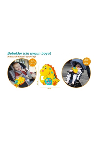 Vardem Eğitici İnteraktif Müzikli Ve Işıklı Dinozor Bebek Oyuncağı - Hayvan Sesli Piyano