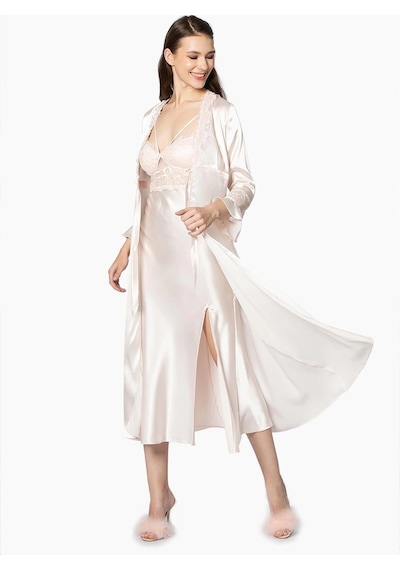 Alfa Aksesuar 03 Kadın Pierre Cardin 6025 Kısa Gecelikli 6'lı Set Takımı İNCİ