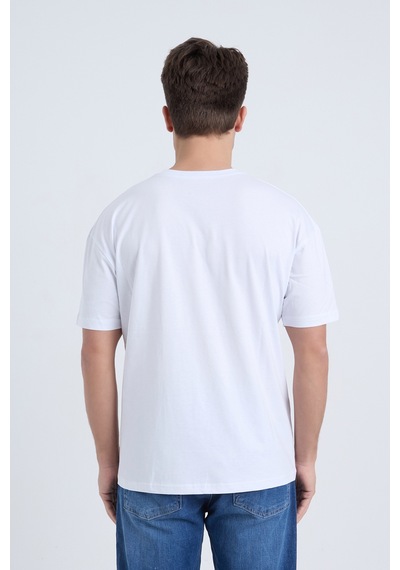 Velvoria Unisex Oversize Beyaz Campfire T-shirt