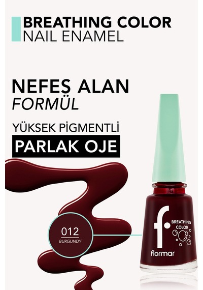 Flormar Breathing Color Yüksek Pigmentli Parlak Bitişli Oje 012