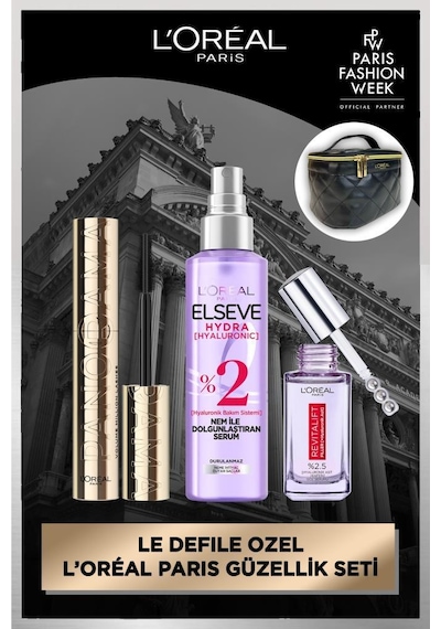L'Oréal Paris Panorama Maskara + Elseve Hydra Serum + Revitalift Filler Göz Serumu + Çanta