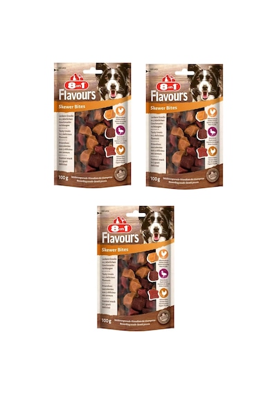 8in1 Flavours Skewer Bites Köpek Ödülü 100 Gr. X 3 Adet
