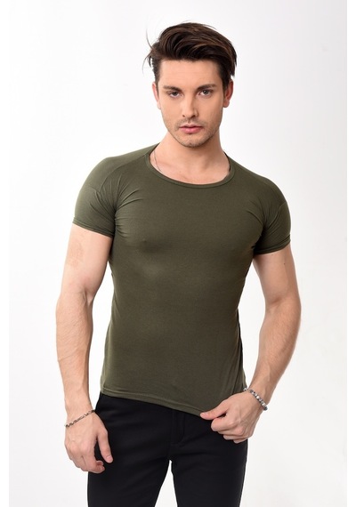Erkek Slim Fit Bisiklet Yaka Kısa Kollu T-Shirt Tişört 10 Renk