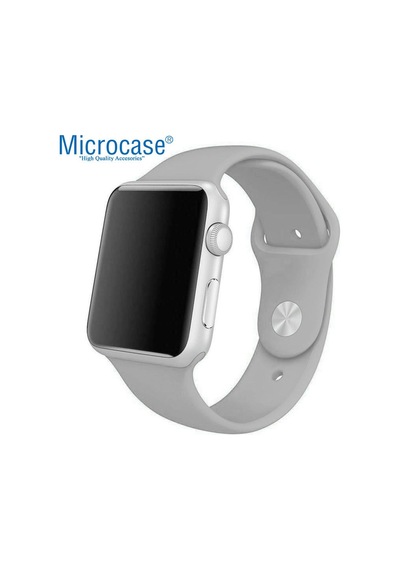 Microcase Apple Uyumlu  Watch 7 45 MM Için Silikon Kordon Kayış M-L