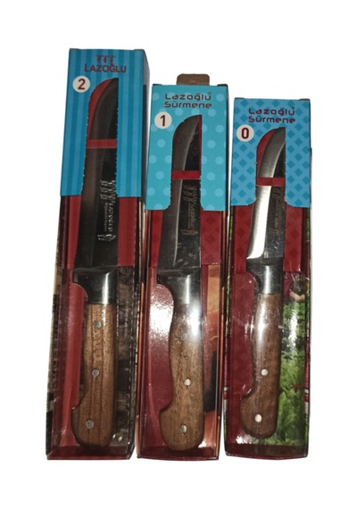 Lazoğlu 3 Lü Kasap Bıçak Seti Ahşap