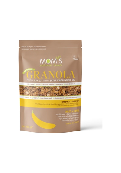 Mom's Natural Foods Muz+cevizli Granola 280 G E