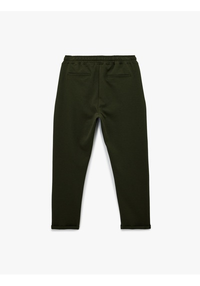 Koton Straight Fit Cepli Duble Paça Beli Bağcıklı Pantolon Yeşil 6sam40012hk
