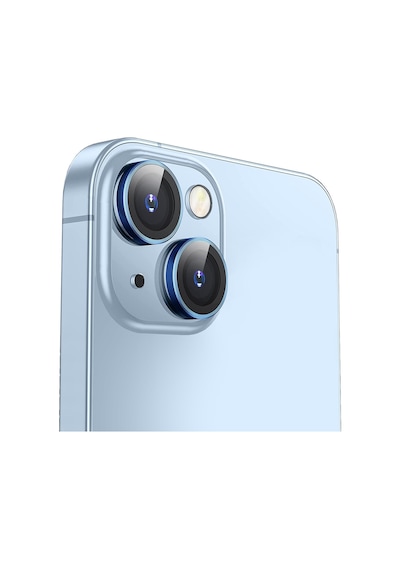 Buff Apple Uyumlu iPhone 15 / 15 Plus Kamera Metal Lens Koruyucu Mavi