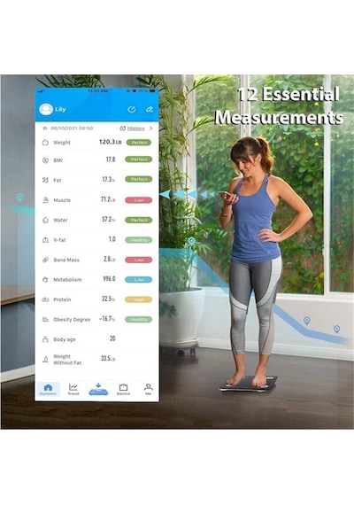 Lichen Bluetooth Akıllı Vücut Yağ Ölçer Elektronik Tartı Yağ