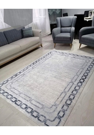 STY Home Oslo Kaymaz Taban Halı Yıkanabilir Halı Yolluk Gri