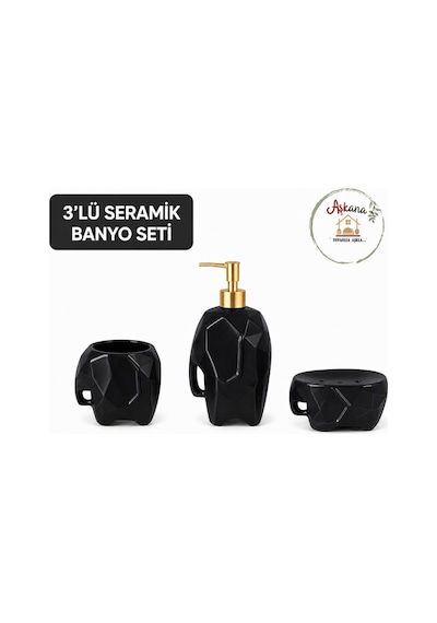 Seramik Fil Figürlü Dekoratif Katı Sabunluk, Banyo Veya Mutfakta Kullanıma Uygun, Çok Amaçlı Sabunluk Siyah