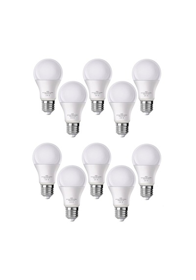 10 Adet 9 Watt Enerji Tasarruflu Beyaz Işık Led Ampul
