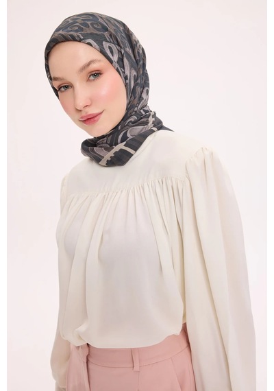Silk Home Dört Mevsim Antik Motif Viskon Velora Eşarp 6419 Antrasit